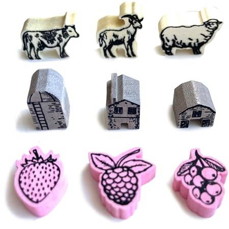 Road to Infamy, Fromage – Deluxe Upgrade Wooden Tokens, Kennerspiel | Sprachneutrales Deluxe-Zubehör für Fromage mit 180 hochwertigen Holzmarkern: Tiere, Gebäude und Beeren