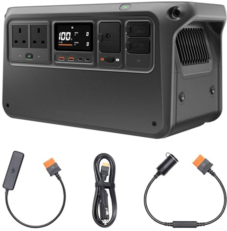 DJI Power 1000 V2 Car Charging Combo, 1024Wh LFP Battery | Compact Size, 2600W Stable Output, 0-80% Recharge in 37 Mins, Car Charging, Camping, RVs, Road Trip, Off-Grid