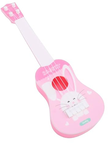 Qudinip Spielbares -Ukulele-Gitarrenspielzeug für Frühen Lernspaß und Musikunterricht für über 3 Jahre, Leichter Kunststoff, 35,5 X 10,5 cm (Rosa)