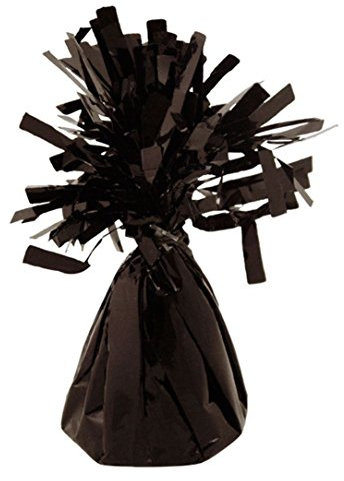 12x Helium Ballon Gewichte Schwarz Folien Quaste Kegel