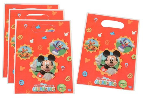 alles-meine.de GmbH 6 STK. Partytüten Mickey Mouse Geburtstagstüten Folie Mitgebsel Tüten Tasche Donald Minnie Micky