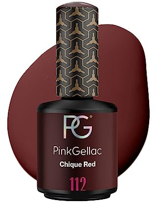 Pink Gellac UV Gel Nagellack - 112 Chique Red 15 ml - Lang Anhaltend Shellac Nagellack Rot - Gel UV für 14 Tage Nägel in Salonqualität - Made in Holland