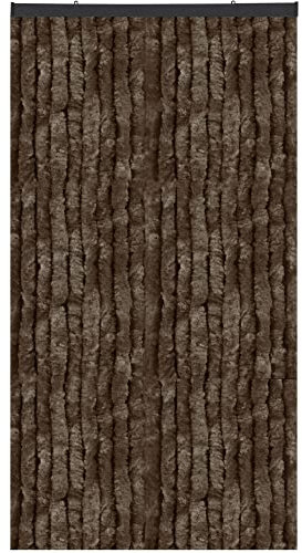 Arsvita Insektenschutzvorhang 120x200 cm (Breite x Länge) Flauschvorhang in Braun für Camping, Terrasse, Pavillon oder Balkontür, Fadengardine Ø4cm