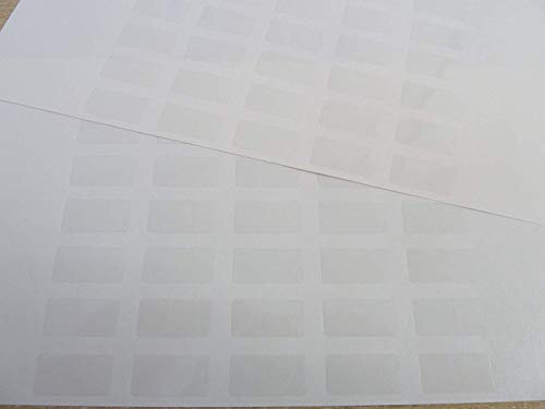 70 Klein Uni Klar Durchsichtig Langlebige Plastik Etikett 20x10mm (0.8 X 0.4 ) Rechteckig Aufkleber