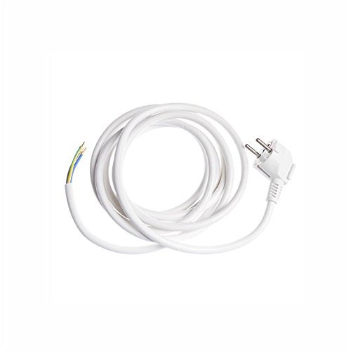 Netzkabel 1,5m gewinkelt Stromkabel mit offenes Ende 3 x 1,5 mm weiß 16A