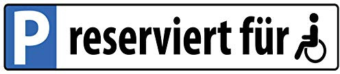 Schatzmix Parkplatzschild Reserviert für (Behindertenparkplatz) Metallschild Wanddeko 46x10cm tin Sign Blechschild, Blech, Mehrfarbig, 46x10 cm