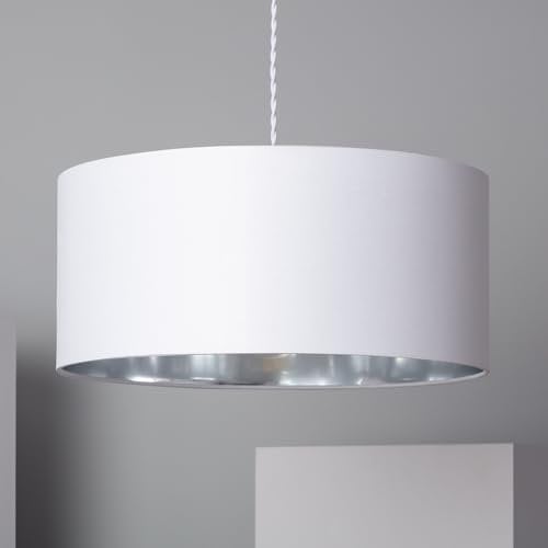 LEDKIA LIGHTING - Reflect Hängeleuchte | Modernes Design für Wohnzimmer, Küche, Schlafzimmer | Einstellbare Länge | E27 Fassung | Vielseitige Lichtoptionen, Schwarz, Textil