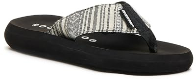 Rocket Dog Women's Spotlight Comfort Foam Sandal, Aloe Black/White, 6 UK