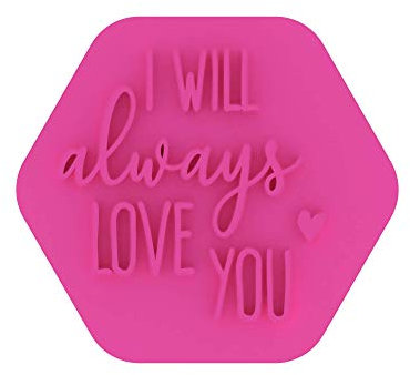 LissieLou I Will Always Love You Keksstempel Valentinstag Liebe Herz Zuckerguss Fondant Prägung - Hellrosa