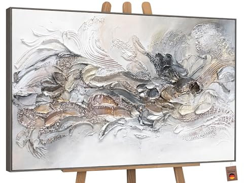 YS-Art Luxus Abstrakt Acryl Gemälde auf Leinwand Ewigkeit 2 handgemalt Wandbilder Wohnzimmer modern Wohndekor Büro Appartement Lobby Bild echte Kunst 120x80 cm