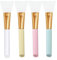 Rnitle Lot de 4 Pinceaux Visage en Silicone Multicolores,Outil De Beauté Masque Doux Silicone Visage Masque,pour d'Application Facial Boue/Beauté(Blanc + Rose + Jaune + Bleu)