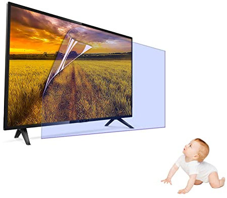 Anti Scratch TV Film 32-77 Zoll Blendschutz/Anti-UV/Anti-Blaulicht/Staubdichter Bildschirmschutzfilter – Strahlungsrate bis zu 90% – Augenschutz und Linderung von Augenermüdung/Clear / 49 Inches 1