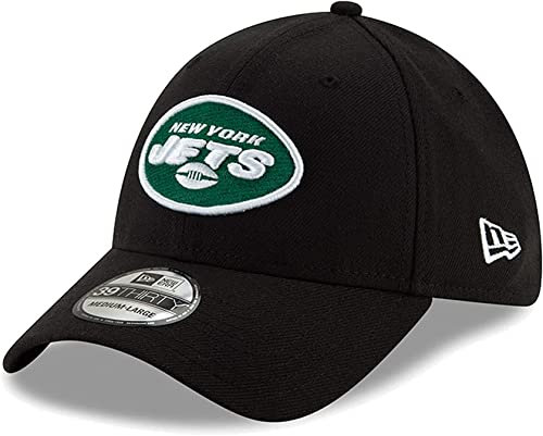 New Era NFL Team Classic 39THIRTY Stretch Flex Fit Hat Cap, New York Jets Schwarz, S/M