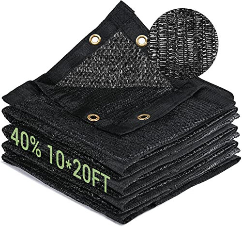 40 % Garten-Schattenstoff, HDPE-Netzplane mit verbesserten Ösen, UV-beständiger Sonnenschutz für Gewächshaus, Garten, Terrassenpflanzen, Pergola, 3 x 6 m