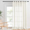 PONY DANCE Rideau Voilage Voile en Lin Effet Décoration pour Maison Salon Draperies avec Motif de Croix Chic pour Grande Fenetre, Largeur 254 x Hauteur 260 cm, Beige, 1 PC