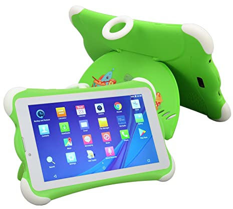 Goshyda Tablet per Bambini da 7 Pollici, Tablet per Bambini da 3 GB e 32 GB con WiFi Bluetooth, Doppia Fotocamera, Custodia Antiurto, Tablet per Bambini Dual SIM 6000 mAh per Istruzione,