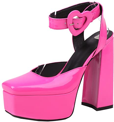 StyliShoes Donne plateau Piazza Punta Vestito Scarpe Slingback décolleté con tacco Grosso, fucsia, 34 EU