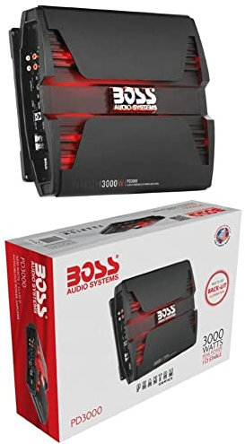 KIT SET PER BOSS AUDIO SYSTEMS PHANTOM PD3000, 1 amplificatore 1 canale, da 3000 watt max, specifico per subwoofer, classe d, con controllo remoto incluso e filtro subsonico, 1 pezzo