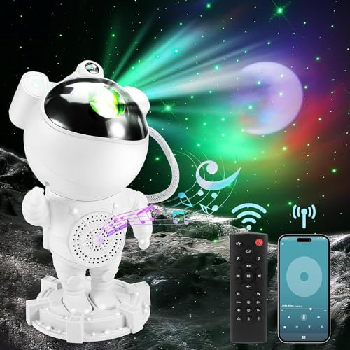 LUXONIC Star Astronaut Projector Light with Bluetooth Speaker, Galaxy Moon Nebula Ceiling Night Light, Remote Control,Gift for Kids Adults for Bedroom, Christmas, Birthdays, Valentine's Day