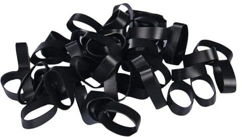 JIHUOO 200 Stück 12 mm dicke, schwarze Gummibänder, robuste Gummibänder, breite elastische Gummibänder, starke langlebige Gummibänder, Schule, Bürobedarf