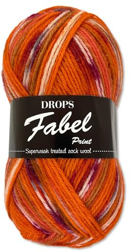 Frida's Wollhaus Drops 50 g Fabel Sockenwolle Schurwolle superwash Garn Stricken Häkeln 45 Farben (153 | Texmex)