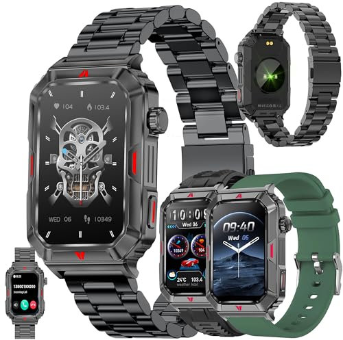 ZPIMY Smartwatch Herren mit Telefonfunktion, 1,57 AMOLED Touchscreen Uhren Fitness Tracker 123 Sportmodi Aktivitätstracker Schlafmonitor Schrittzähler IP68 Wasserdicht Armbanduhr mit Android iOS