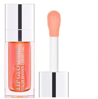 Hydrating Lip Glow Oil Long Lasting Plumping Lip Gloss Glitter Shine Liquid Lipstick Transparent Toot Lip Balm Crystal Jelly Moisturizing Lip Oil Repairing Lip Lines and Prevents Dry Cracked (#01)