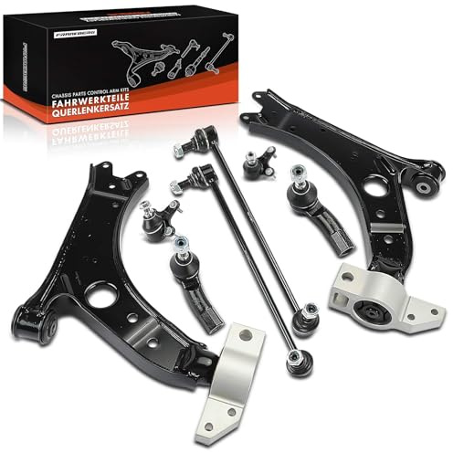 Frankberg 8-Teilig Querlenker Satz Koppelstange Replace# 1K0407151AA | Kompatibel mit A3 8P1 1.4L-3.2L 2003-2012 Superb II 3T4 1.4L-3.6L 2008-2010 Golf V 1K1 1.4L-3.2L 2003-2009