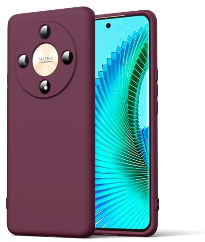 Byvuwiay Cover per Honor Magic6 Lite 5G, Morbida Silicone Liquida TPU Protettivo Ultra Slim Custodia Antiurto, Custodia Compatibile con Honor Magic6 Lite 5G - Rosso Vino
