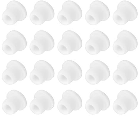 sourcing map 20 PCS Silicone Stopper Replacement Plug for Salt Shakers, 2/5in(10mm) Reusable Salt Shakers Hollow Stopper Sealing Plug for Flower Pot Pipe Bottle, White