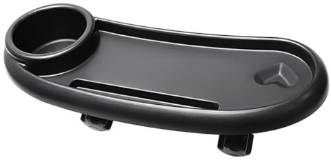 CENPEK Stroller Snack Tray with Cup Holder,3 in 1 Universal Pram Food Tray, Reusable Pushchair Cup Holder Multifunction Pram Cup Holder with Snack Tray for Pushchair (Black)