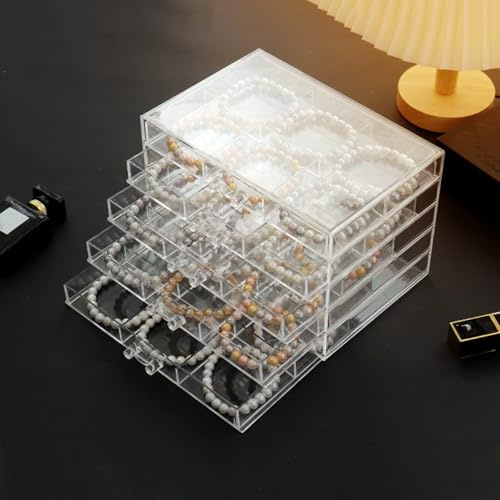 Nwvuop Acryl Aufbewahrungsbox Mit 5 Schubladen - Klare Armband Halter Schmuck Aufbewahrung für Uhren und Ketten