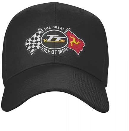 CIZIEOE Baseball Kappe Baseball Cap Isle of Man TT Races Baseballkappe für Männer und Frauen, personalisierbar, verstellbar, für Erwachsene, Motorradsport, Papa-Mütze, Sommer-Snapback-Kappen