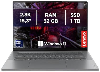 Lenovo Yoga Slim 7i Aura Edition Notebook Copilot+ PC, 15,3 Display Touch 2.8K (2880x1800) IPS 120Hz, Intel Core Ultra 7 258V, RAM 32GB, 1TB SSD, Intel Arc Graphics 140V, Windows 11 - Luna Grey