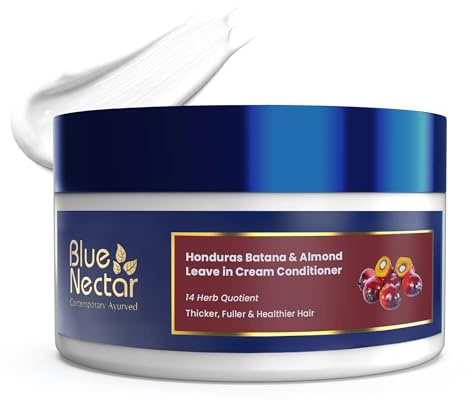 Blue Nectar Raw Batana Leave-In Conditioner for Dry Frizzy & Curly Hair | Deep Conditioning Batana Oil Hair Paste | Pure Honduras Batana Oil to Detangle & Nourish Hair (14 Herbs, 200g)