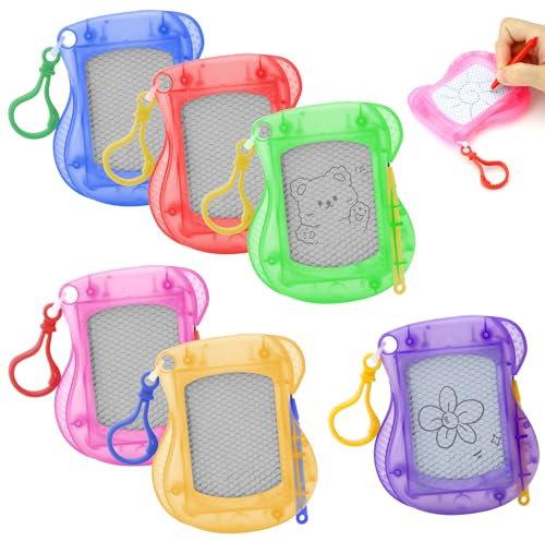 6 Stück Magnetspiel Kinder Magnetische Mini Zeichenbrett Doodle Board löschbar für Bildung, Lernen, Reisen, Partyzubehör gastgeschenke 6 7 8 9 10 11 Jahre Mädchen