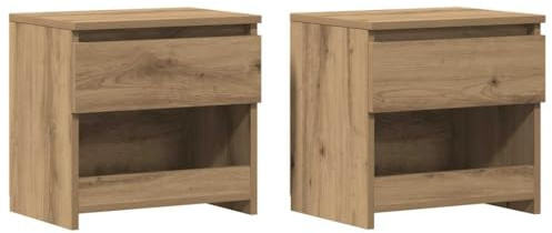 vidaXL Nachttische 2 STK. Artisan-Eiche 40x30x39 cm Holzwerkstoff