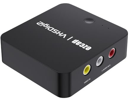 Docooler Registratore AV, scatola di acquisizione video, scatola di registrazione audio, ingresso AV, uscita audio, conversione video analogico in video digitale da VHS, VCR, lettore DVD, videocamera
