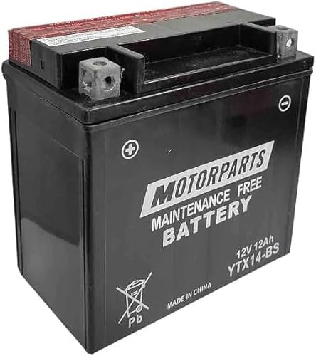 BATTERIA MOTORPARTS MINARELLI YTX14-BS 12V 12AH COMPATIBILE CON PIAGGIO BEVERLY EURO 3 500 2006 > 2008 SENZA MANUTENZIONE COMPLETA SPECIFICA MOTO SCOOTER