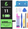 LL TRADER Batterie pour iPhone 11, 6000mAh Batterie Lithium polymère Haute capacité avec Outils de réparation 2025