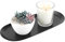 QWORK® Bandeja Decorativa, 30x12cm Bandeja de Acero Inoxidable para Velas en Negro, para Joyas, Velas