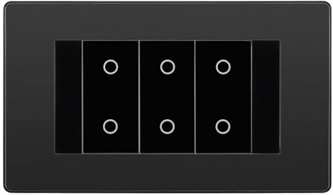 BG Evolve Black Chrome Screwless Triple Secondary Touch Dimmer Switch PCDBCTDS3B