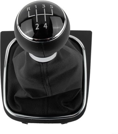 Aprilsunnyzone Kit de perilla de palanca de cambios suave compatible con modelos Golf MK5, MK6 y Jetta en negro (5 velocidades)