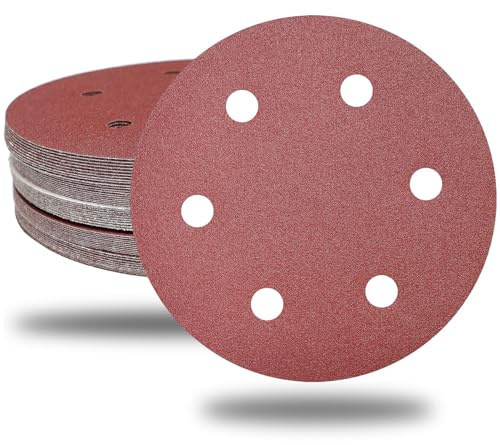 CUBEWAY 215mm Schleifscheiben Klett, 30 Stück 6 Körnungen P120 | Hochwertiges Aluminiumoxid,Universell für Trockenbau, Gipskarton, Holz, Metall, Kunststoff, Spachtel & Beton