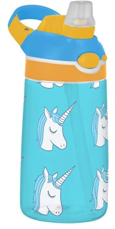 Semplice Unicorni Blu Bambini Bottiglia di Acqua con Manico Portatile Tritan Bottiglia di Acqua per Palestra Viaggi Casa Scuola Ufficio Botella de agua Termica