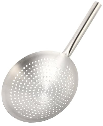 ETHZZLE Thickened Stainless Steel Skimmer Spoon with Fine Mesh Filter Heat-Resistant Handle Kitchen Gadget for Frying Boiling and Hot Pot Cooking Safe and Easy to Clean Suitable for Home