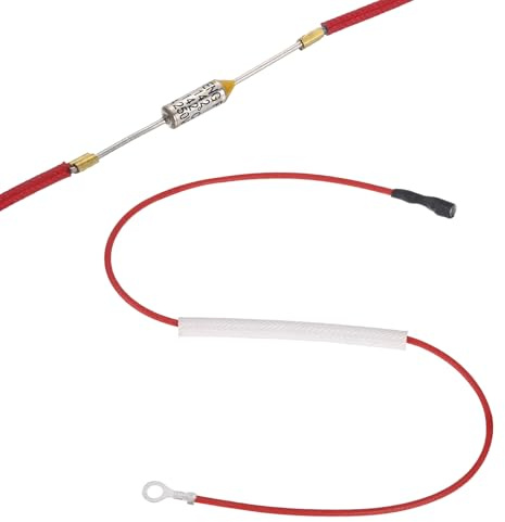 QUARKZMAN Fusible Térmico Universal Para Olla Arrocera 142°C 10A 250V | Con Terminal, Funda De Fibra De Vidrio, Para Reparación De Ollas A Presión Eléctricas