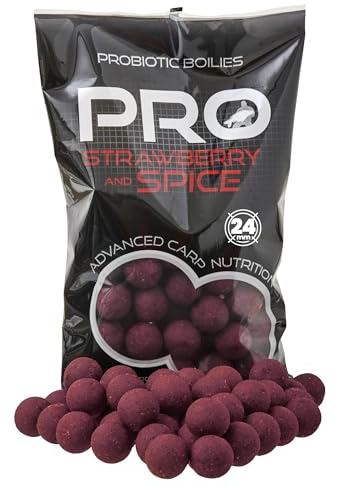 StarBaits Boilies Pro Strawberry Spice Boilies – 800 g – Durchmesser 24 mm – 19589