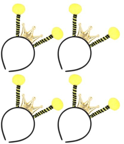 DECHOUS Bandeau à Cheveux Tentacule Jaune en Éponge 4 Pièces, Accessoire de Coiffure de Fête Carnaval, Coiffe Abeille Originale pour Bal Masqué et Soirée Déguisée