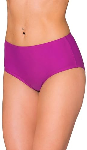 Aquarti Bikinihose Damen mit Mittelhohem Bund | Klassische Bikinihosen für Damen in Unifarben
